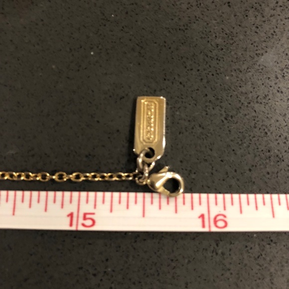 COACH Pave Signature Disc Necklace - Picture 5 of 5